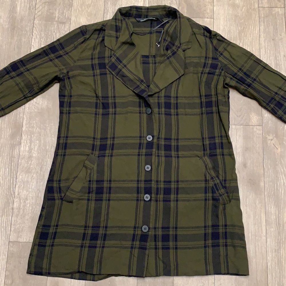 Zara Womens Button Up Plaid Shirt Jacket - Picture 5 of 6